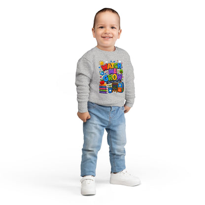 Toddler Sweatshirt — "Watch Me Grow" Back-to-School Kids Pullover