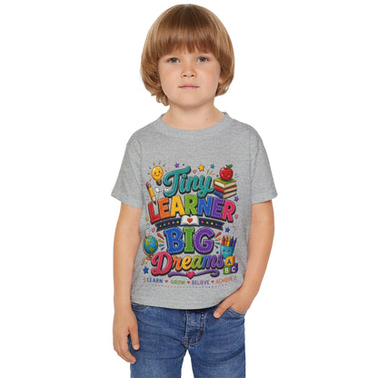 Toddler T‑Shirt — “Tiny Learner Big Dreams” Colorful Back‑to‑School Tee