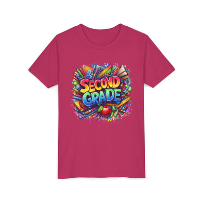 Second Grade Youth Tee — Colorful Back-to-School Kids T-Shirt