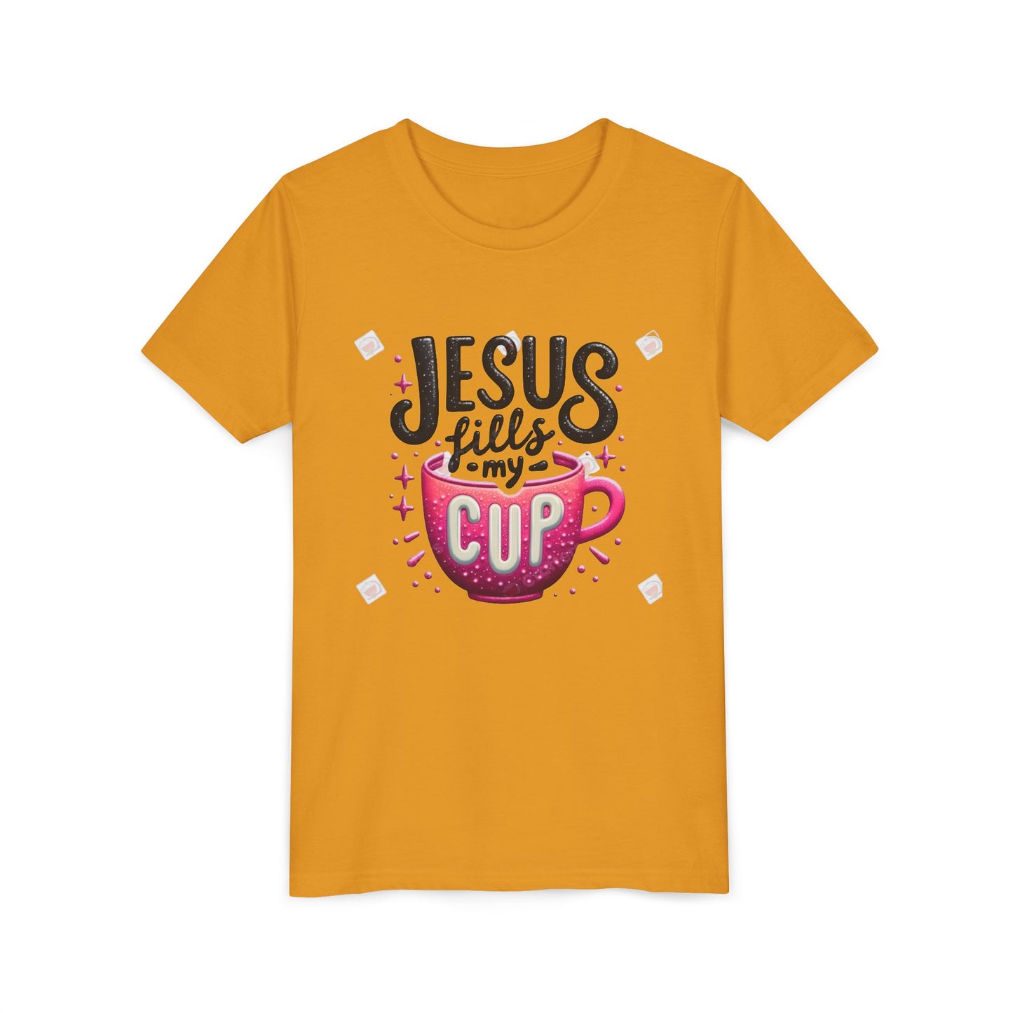 Jesus Fills My Cup Youth Tee — Christian Faith Kids Shirt