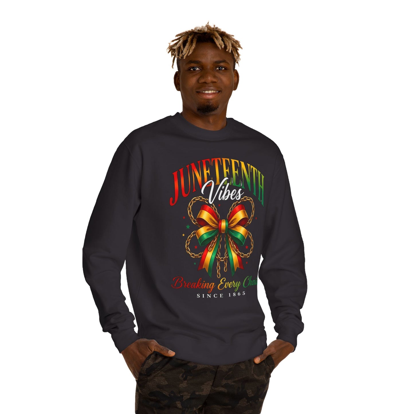 Juneteenth Crewneck Sweatshirt — "Breaking Every Chain" Celebration Pullover