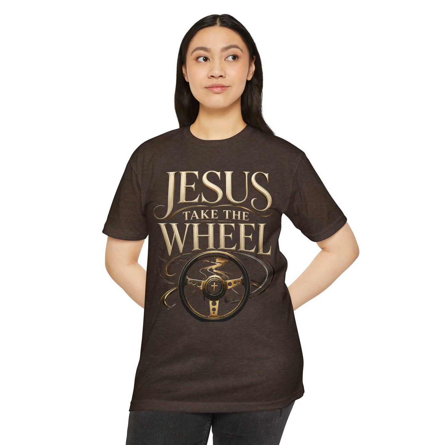 Jesus Take the Wheel T-Shirt — Inspirational Christian Driving Faith Tee