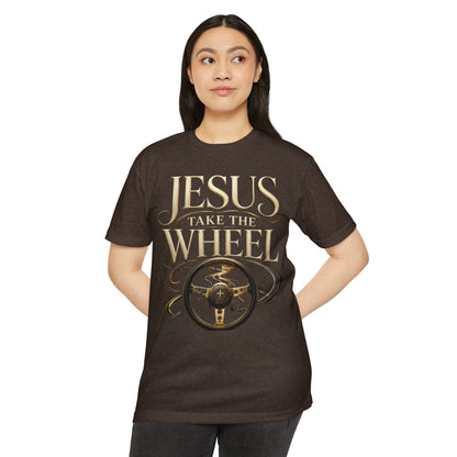 Jesus Take the Wheel T-Shirt — Inspirational Christian Driving Faith Tee
