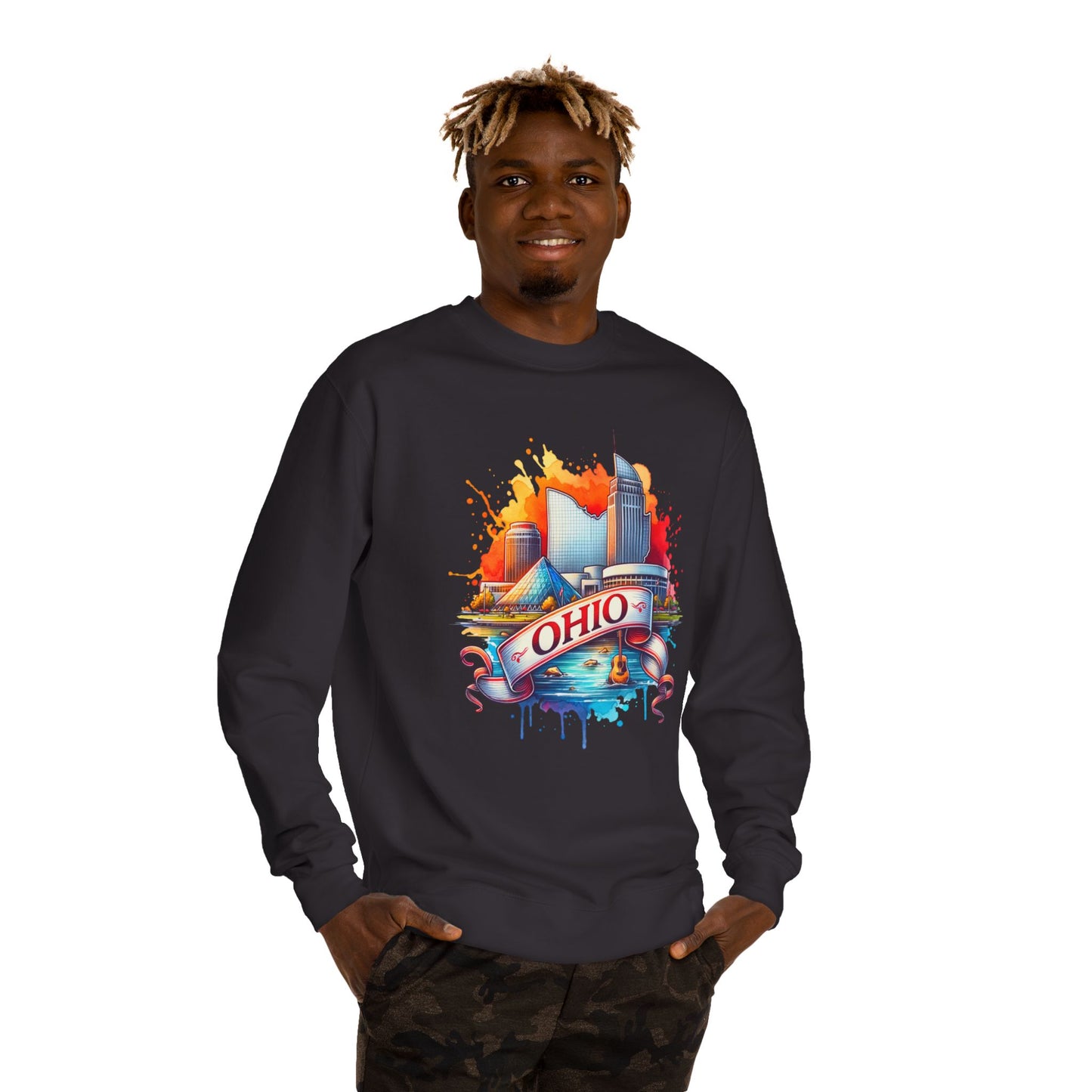Ohio Skyline Crewneck Sweatshirt – Colorful Cityscape Graphic