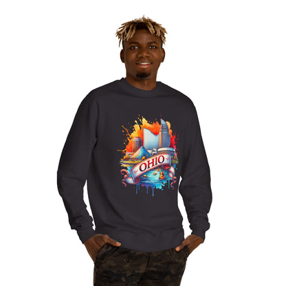 Ohio Skyline Crewneck Sweatshirt – Colorful Cityscape Graphic