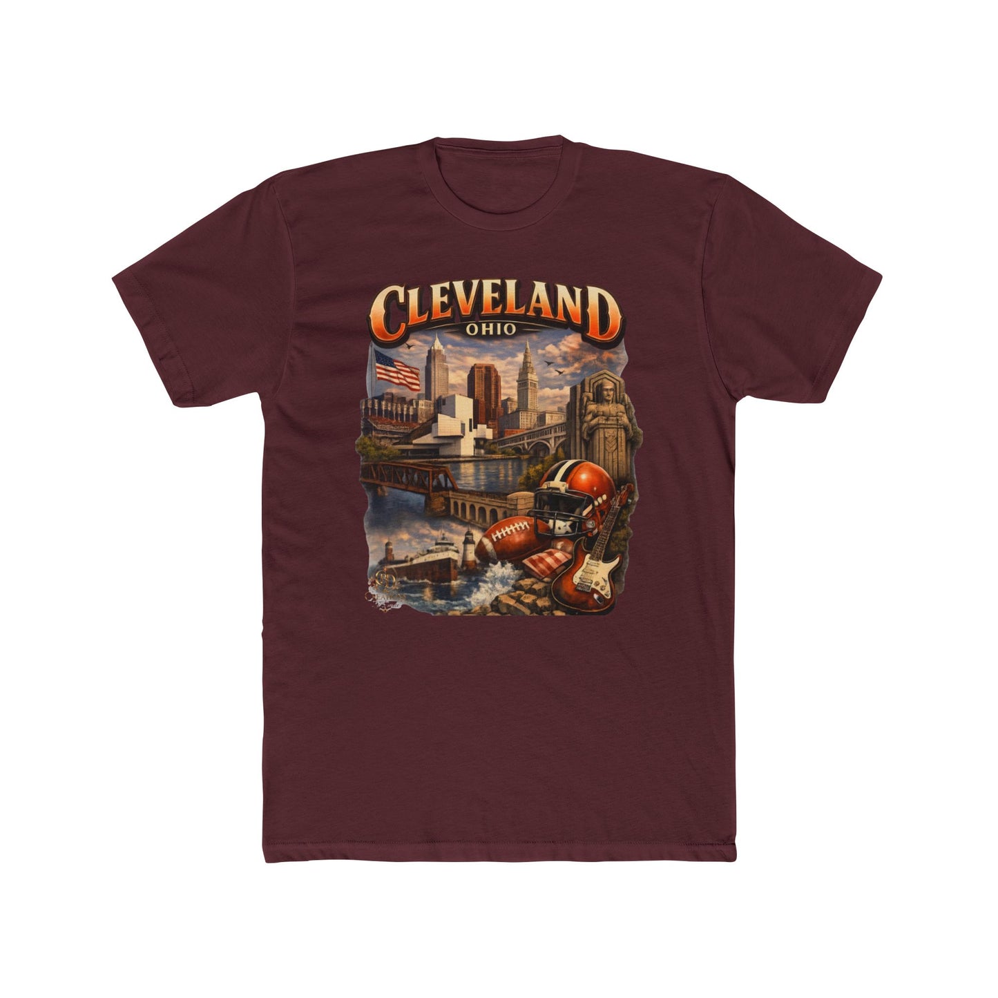Cleveland Ohio Vintage Football Cityscape T-Shirt