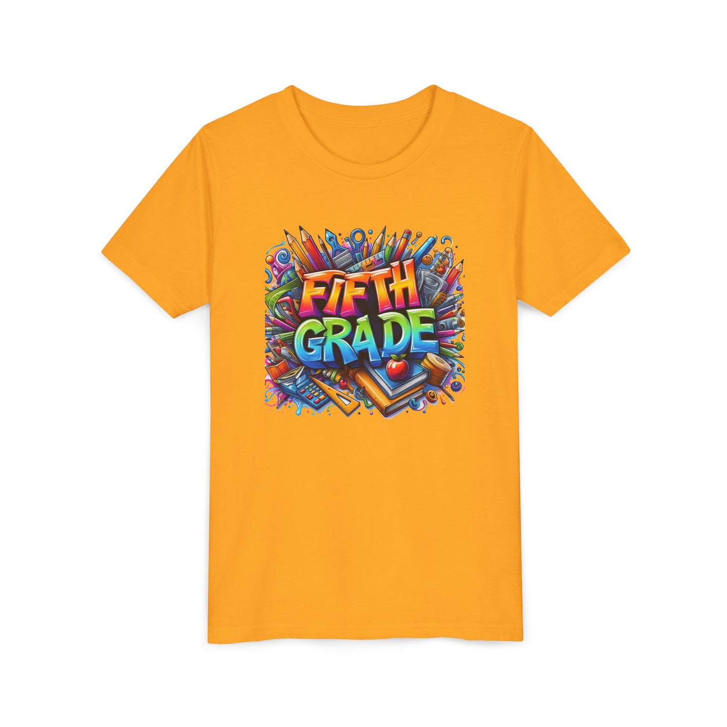 Fifth Grade Kid's Tee - Colorful School Supplies Back to School T-Shirt