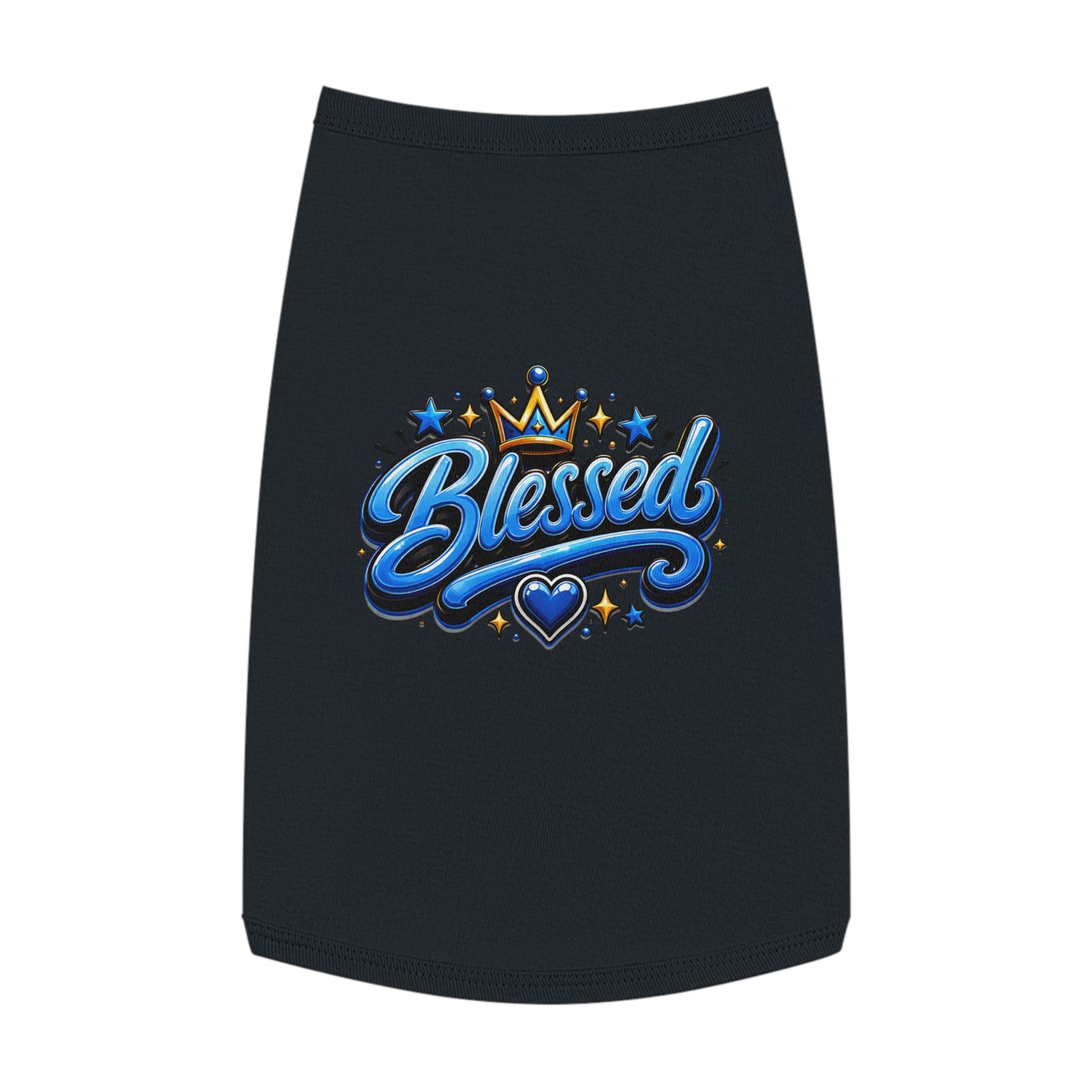 Blessed Pet Tank Top - Blue Crown & Heart Puppy Shirt