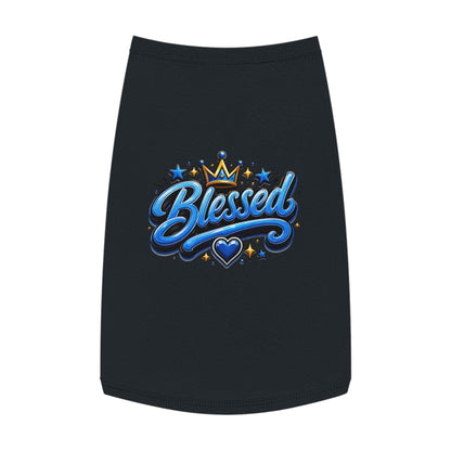 Blessed Pet Tank Top - Blue Crown & Heart Puppy Shirt