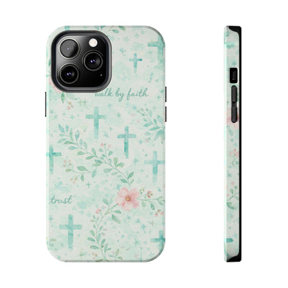 Walk By Faith Phone Case | Christian floral iPhone Case