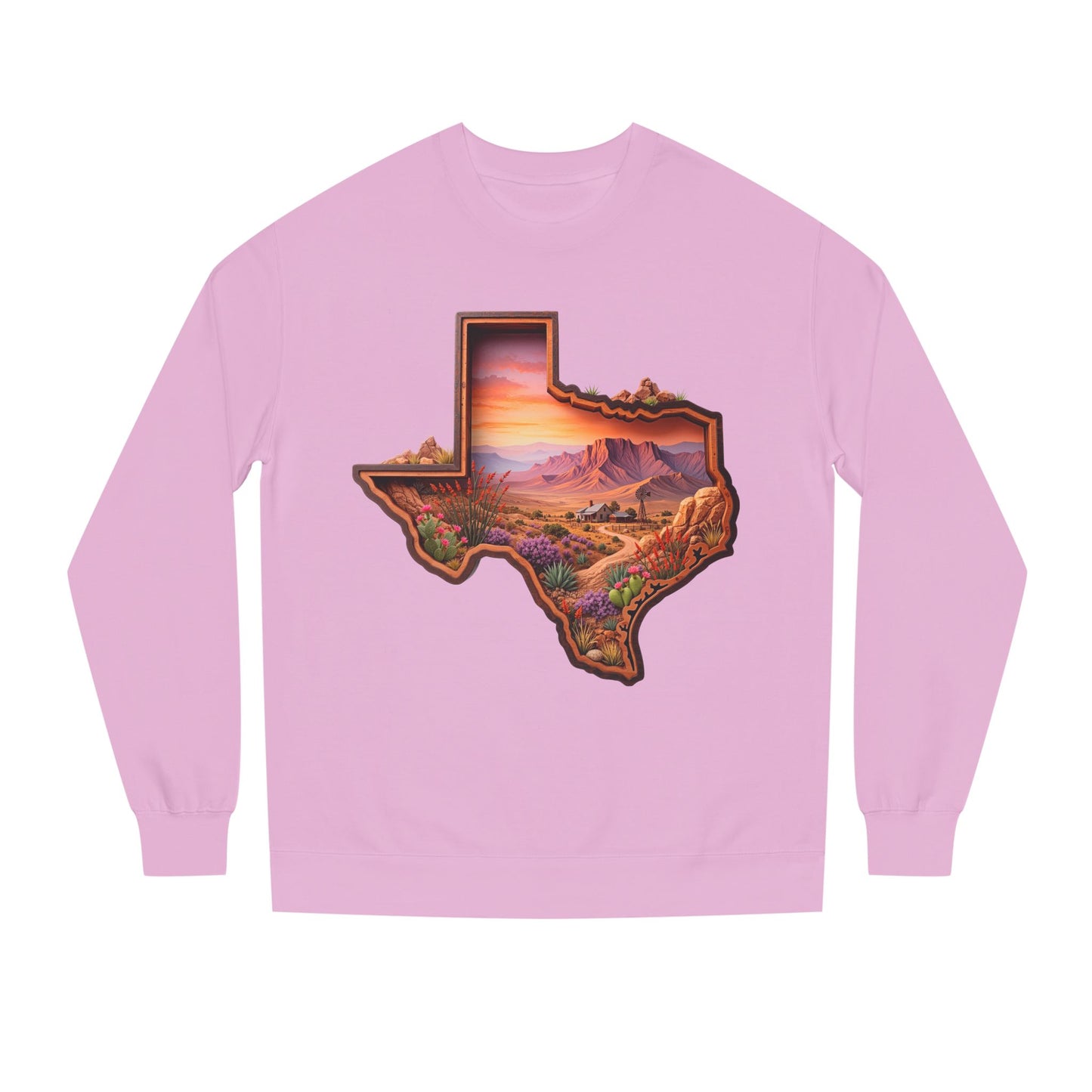 Texas Sunset Crewneck Sweatshirt — Scenic Lone Star State Landscape