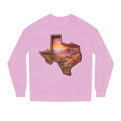 Texas Sunset Crewneck Sweatshirt — Scenic Lone Star State Landscape