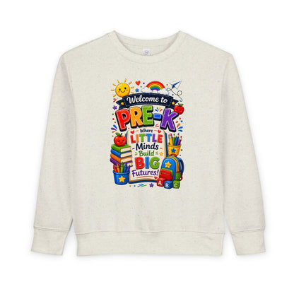 Pre-K Welcome Toddler Sweatshirt — "Welcome to Pre-K: Where Little Minds Build Big Futures"