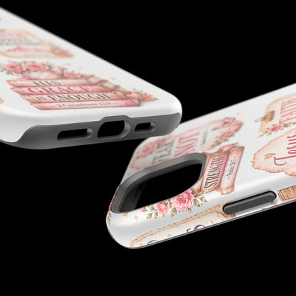 Christian Phone Case - "Fear Not, Faith Moves Mountains, Jesus Saves" Floral Magnetic Impact-Resistant Case