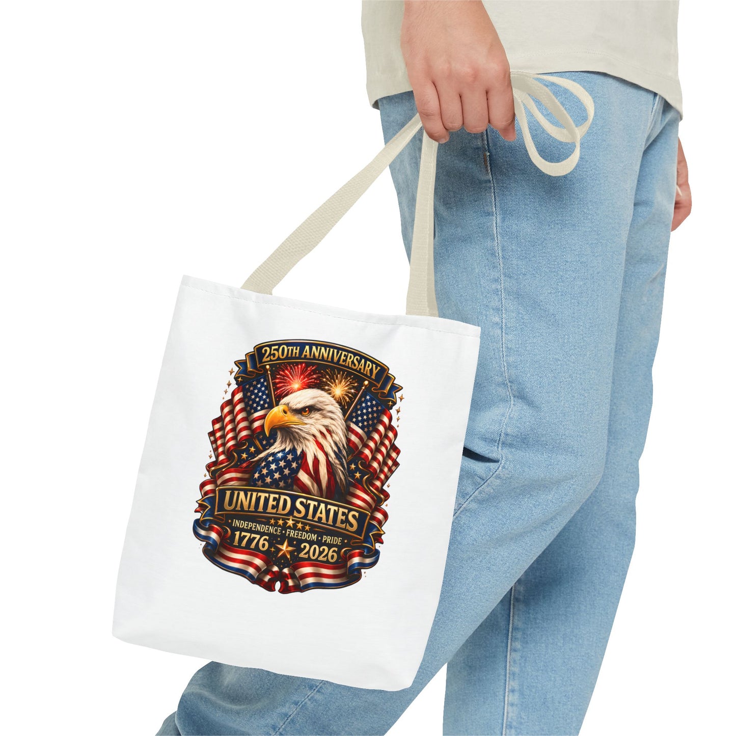 250th Anniversary United States Eagle Tote Bag — 1776–2026 Patriotic Cotton Tote