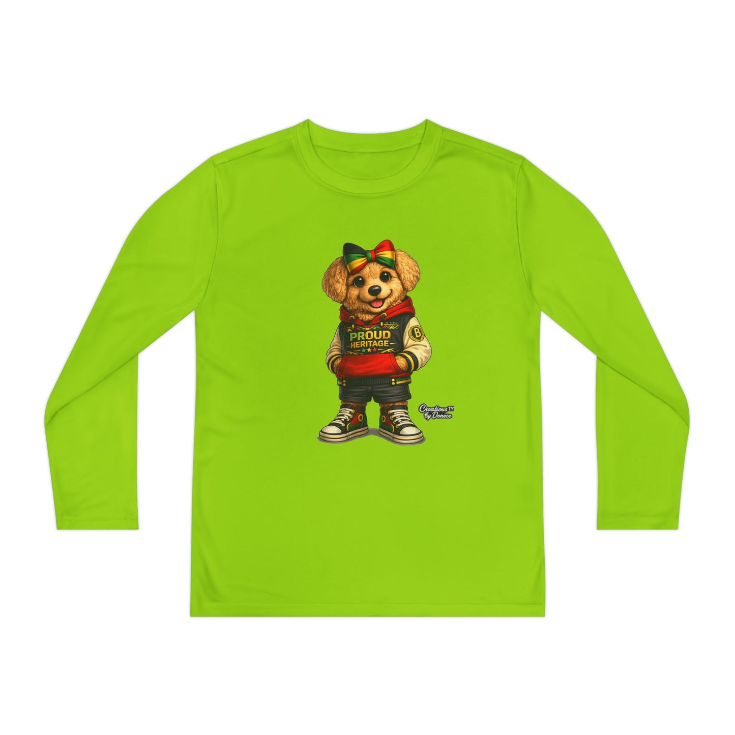 Youth Bear Varsity Long Sleeve Tee — 'Proud Brother' Graphic
