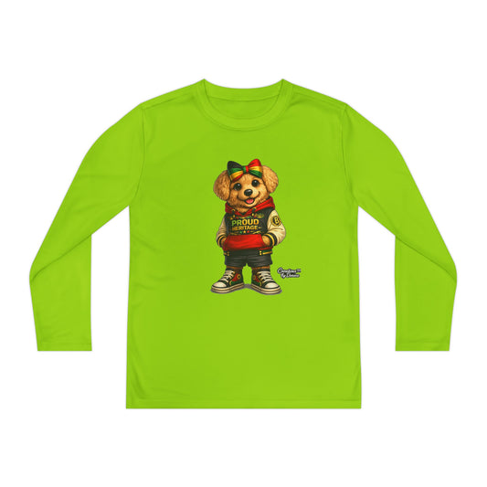 Youth Bear Varsity Long Sleeve Tee — 'Proud Brother' Graphic