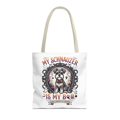 Halloween Schnauzer Tote Bag - "My Schnauzer Is My Boo" Cute Dog Halloween Gift