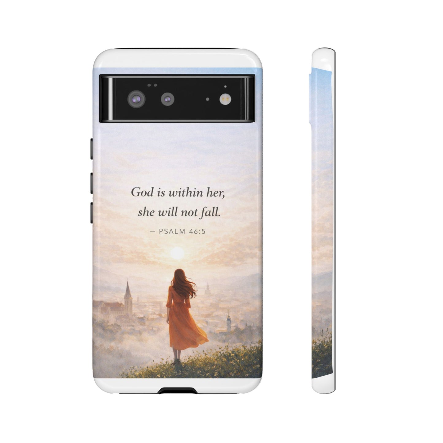 Inspirational Psalm 46:5 Phone Case — 'God is within her, she will not fall' Christian Phone Cover