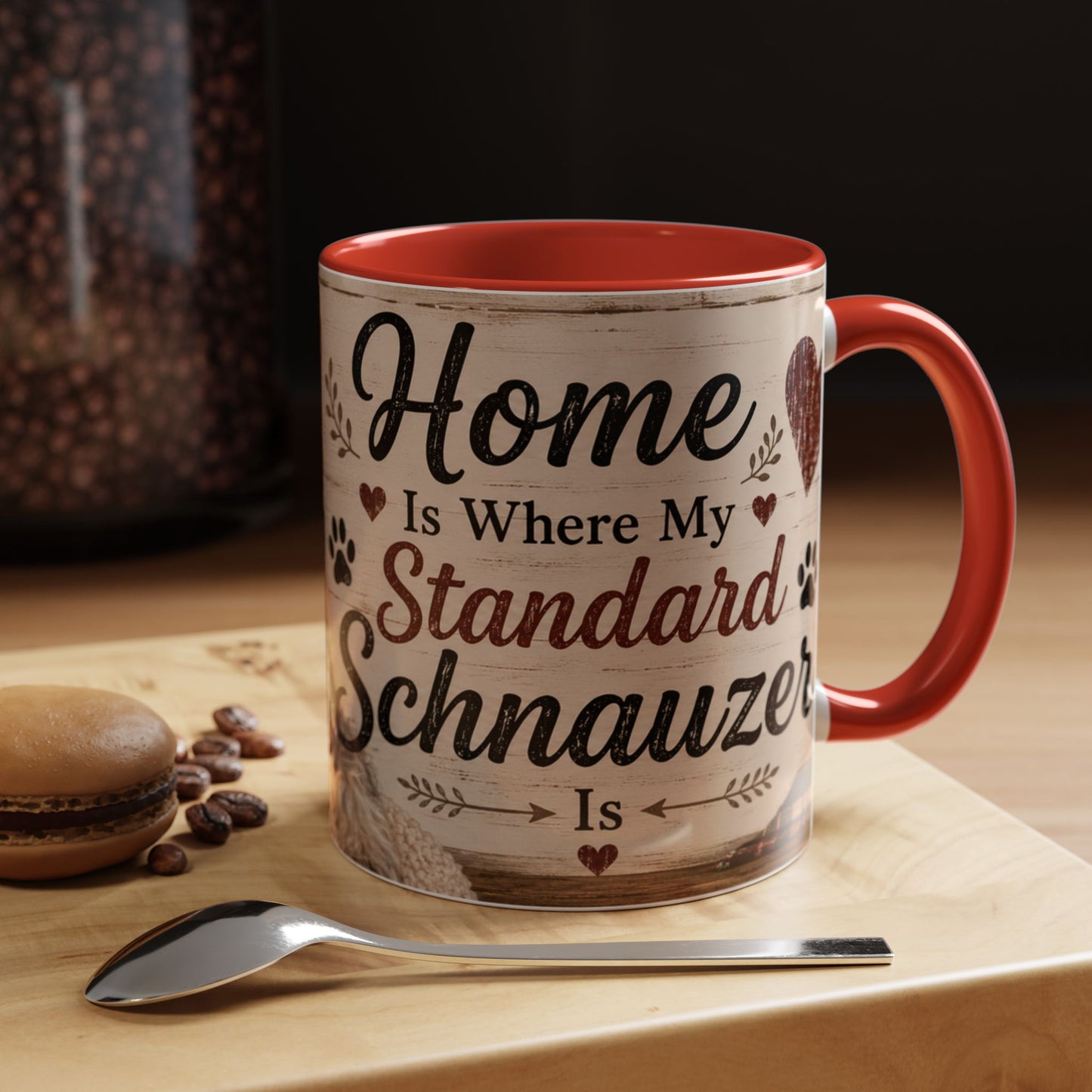 Standard Schnauzer Accent Coffee Mug — "Home Is Where My Standard Schnauzer Is"
