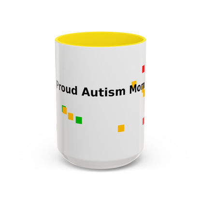 Autism Proud Mom Accent Coffee Mug – 11/15oz Color Accent