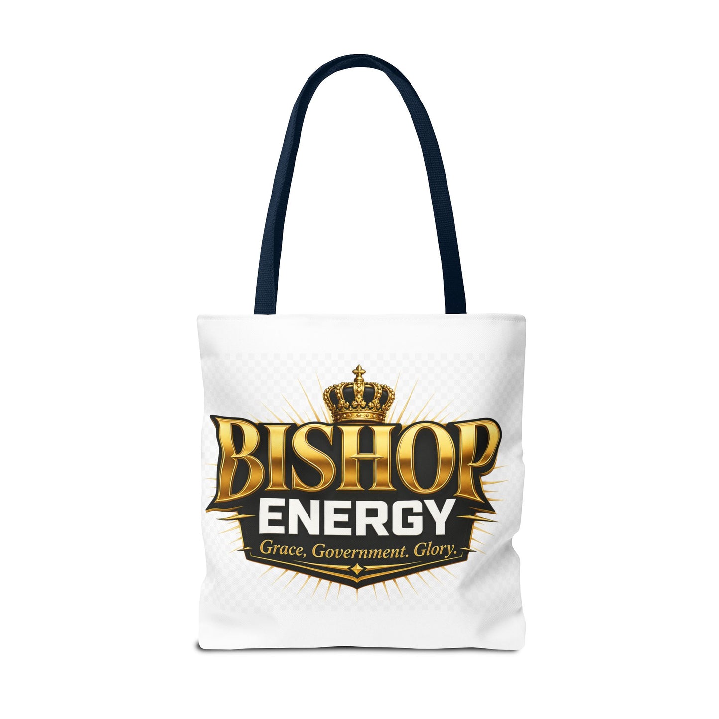 Bishop Energy Tote Bag — Gold Crown Logo Tote for Church Leaders & Faith Events