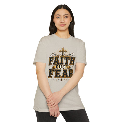 Faith Over Fear T-Shirt — Christian Cross Inspiration Tee