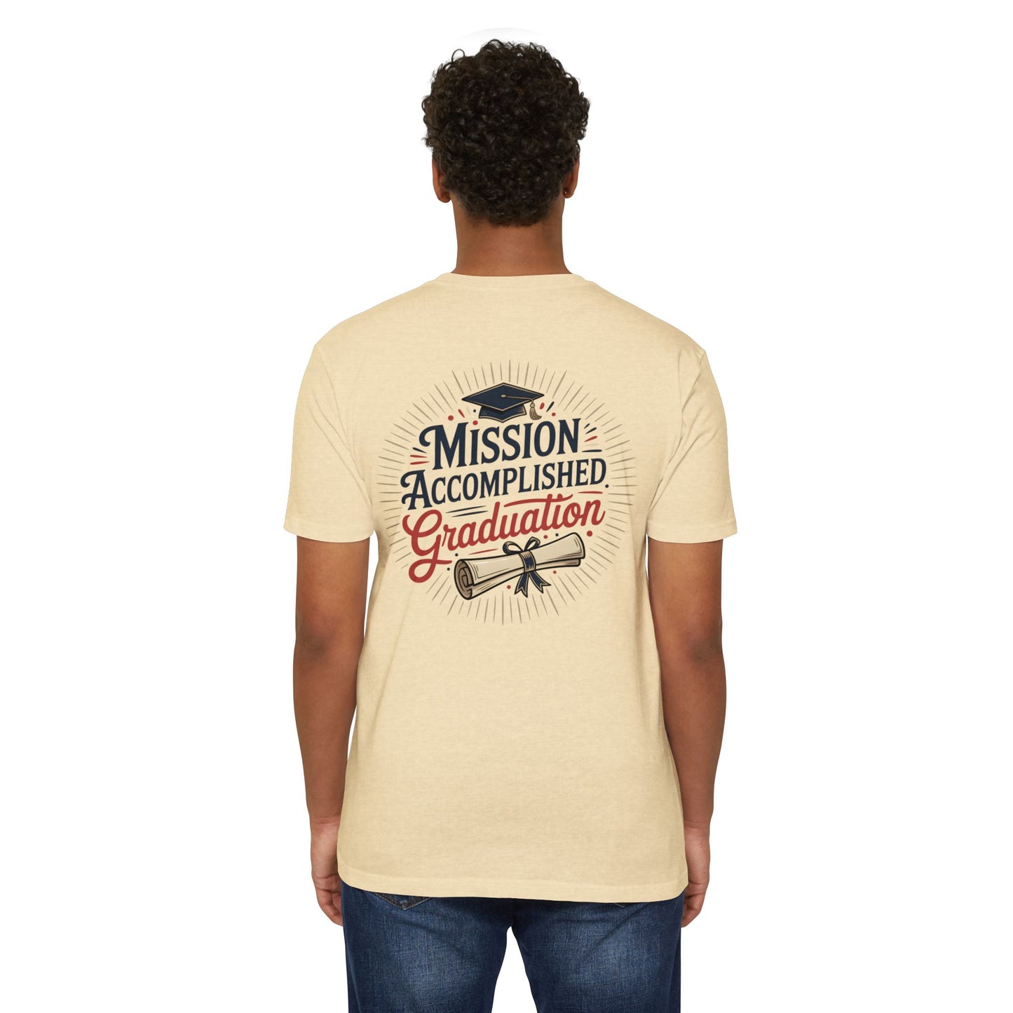 Graduation "Mission Accomplished" T-Shirt — Diploma & Cap Design
