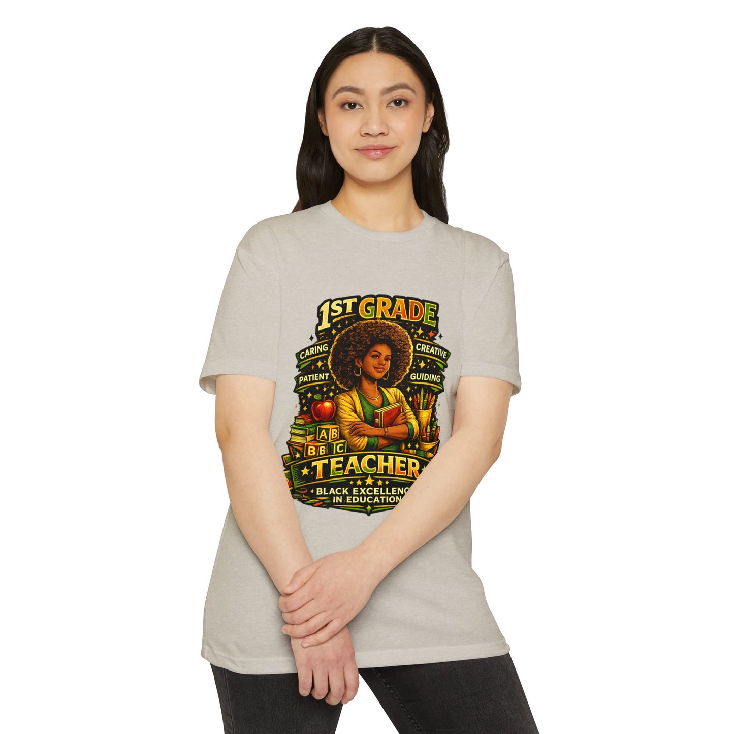 1st Grade Teacher T-Shirt — Black Excellence in Education Tee