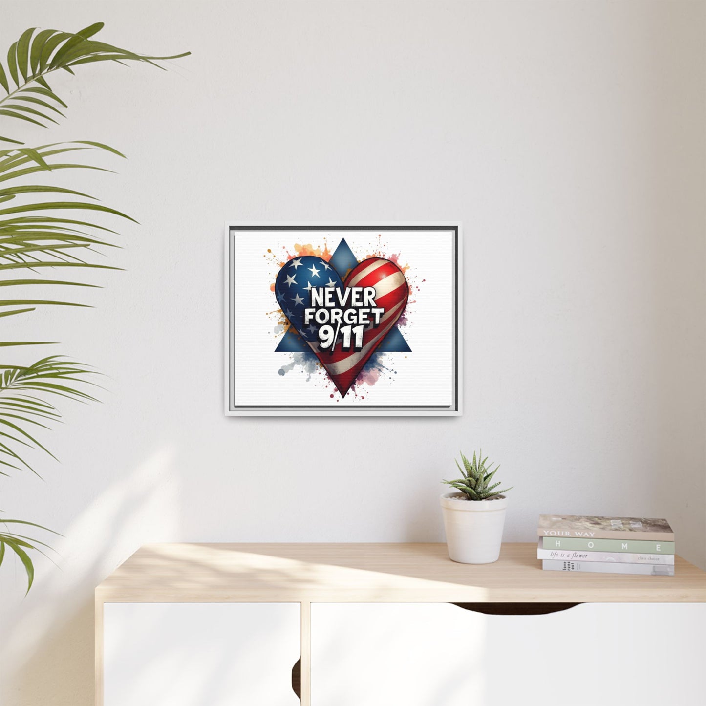 Never Forget 9/11 Framed Canvas Print