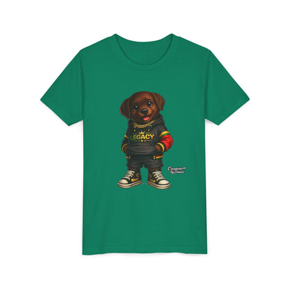 Youth Tee — Cute Rottweiler Puppy in 'Legacy' Hoodie Kids T‑Shirt
