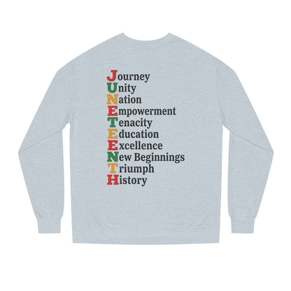 Juneteenth Acrostic Sweatshirt — Journey Unity Nation Empowerment Tee