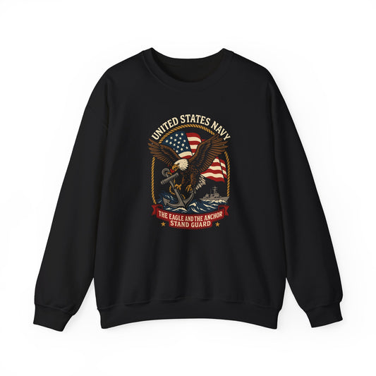 United States Navy The Eagle and the Anchor Stand Guard  Sweatshirt