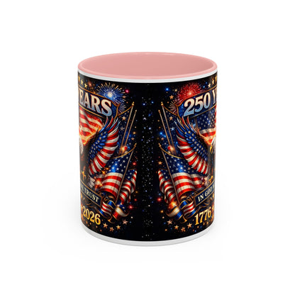 250 Years 1776–2026 Eagle American Flag Accent Coffee Mug — Patriotic Independence Day Gift (11/15oz)