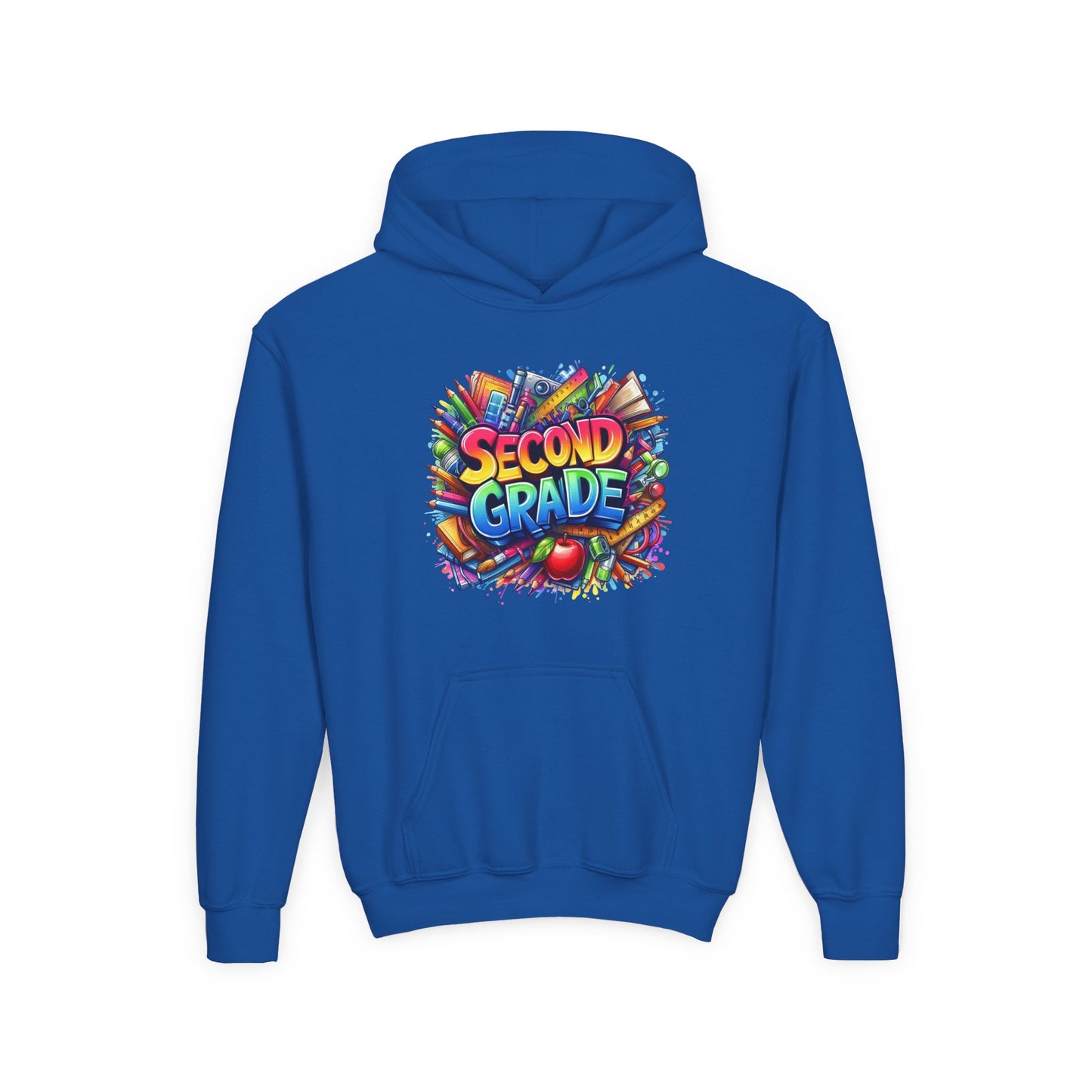 Second Grade Kids Hoodie — Colorful School Day Pullover