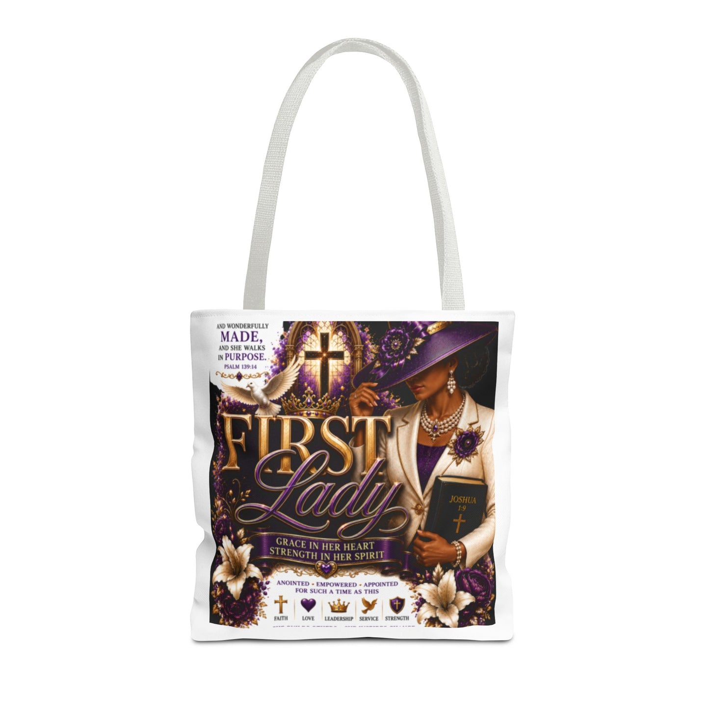 First Lady Christian Tote Bag – Faithful Grace Inspirational Church Purse