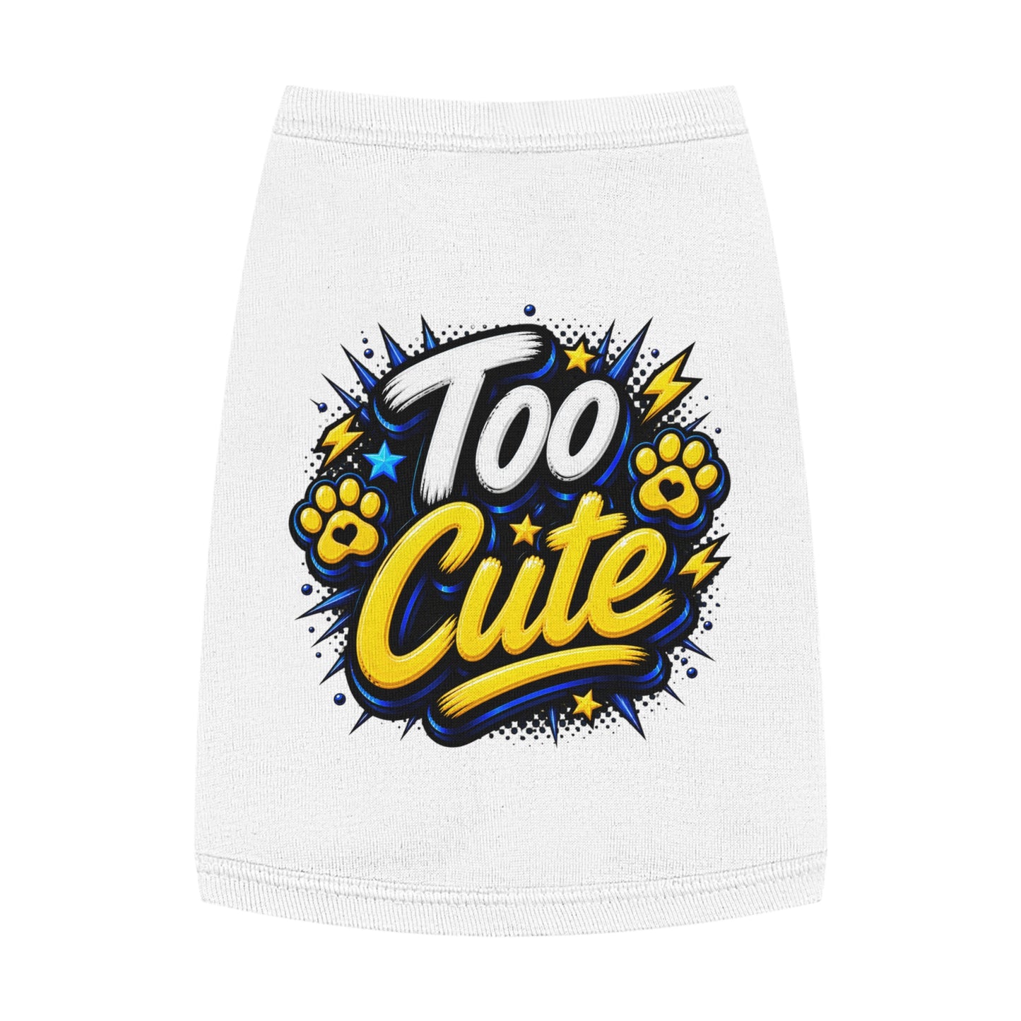 Too Cute Pet Tank Top – Graphic Dog & Cat Tee with Paw Print Design