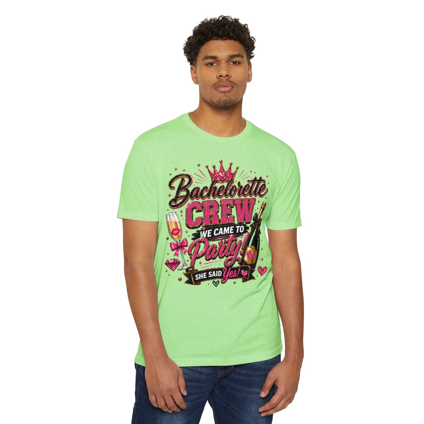 Bachelorette Crew T-Shirt - "We Came to Party! She Said Yes" Bridal Party Tee