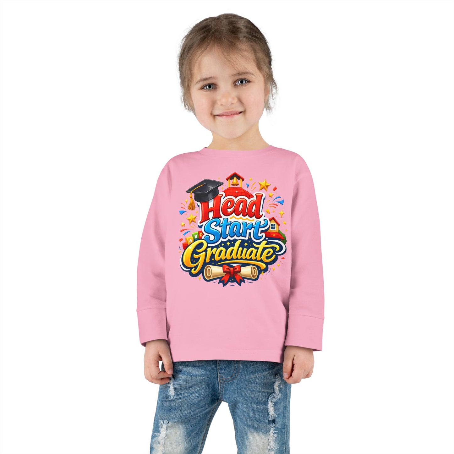 Toddler Long Sleeve Tee - "Head Start Graduate" Preschool Graduation Shirt