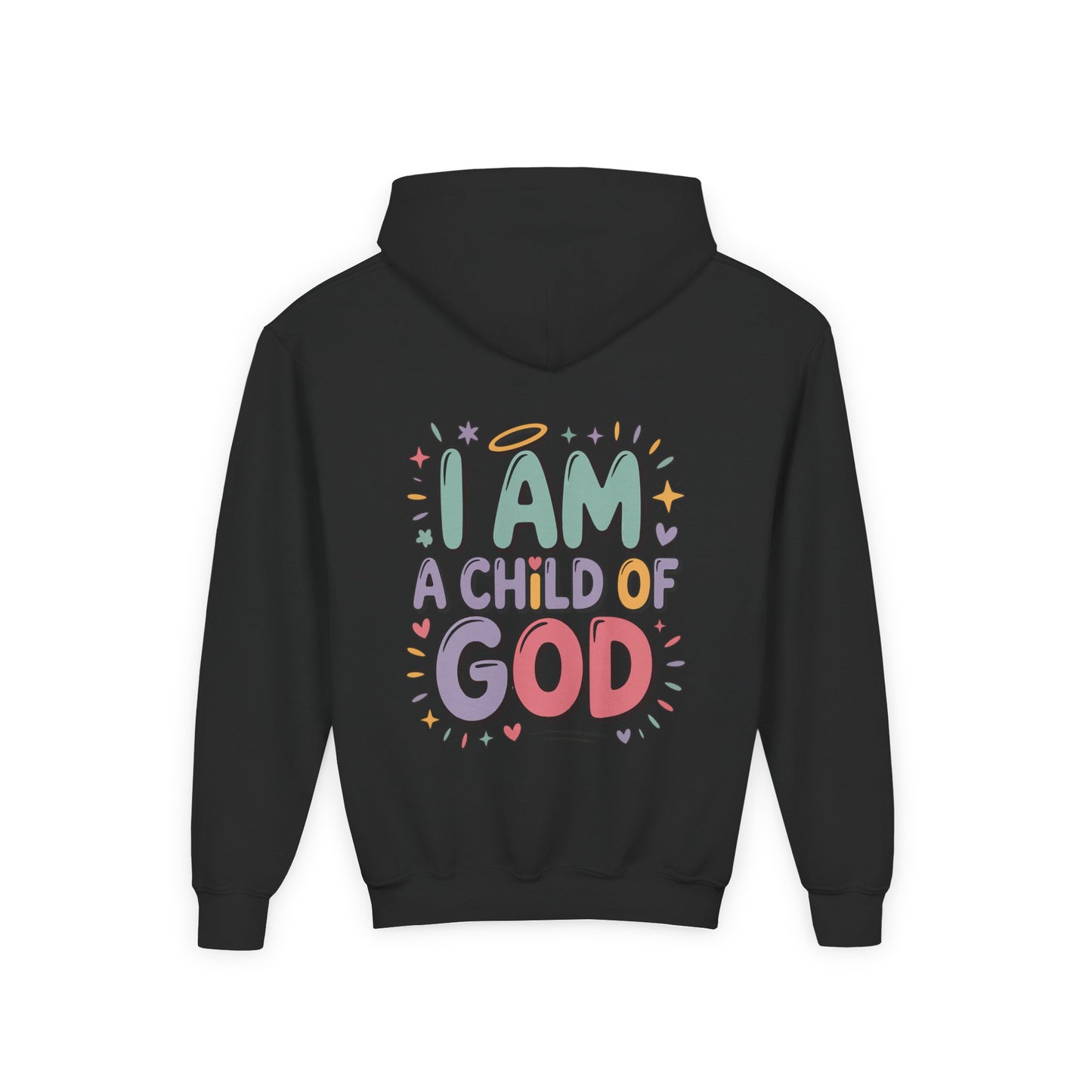 Youth Hoodie — "I Am a Child of God" Inspirational Kids Hooded Sweatshirt