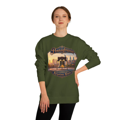 Pennsylvania Keystone State Sweatshirt — Liberty Bell & City Skyline Crewneck