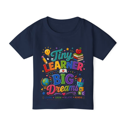 Toddler T‑Shirt — “Tiny Learner Big Dreams” Colorful Back‑to‑School Tee
