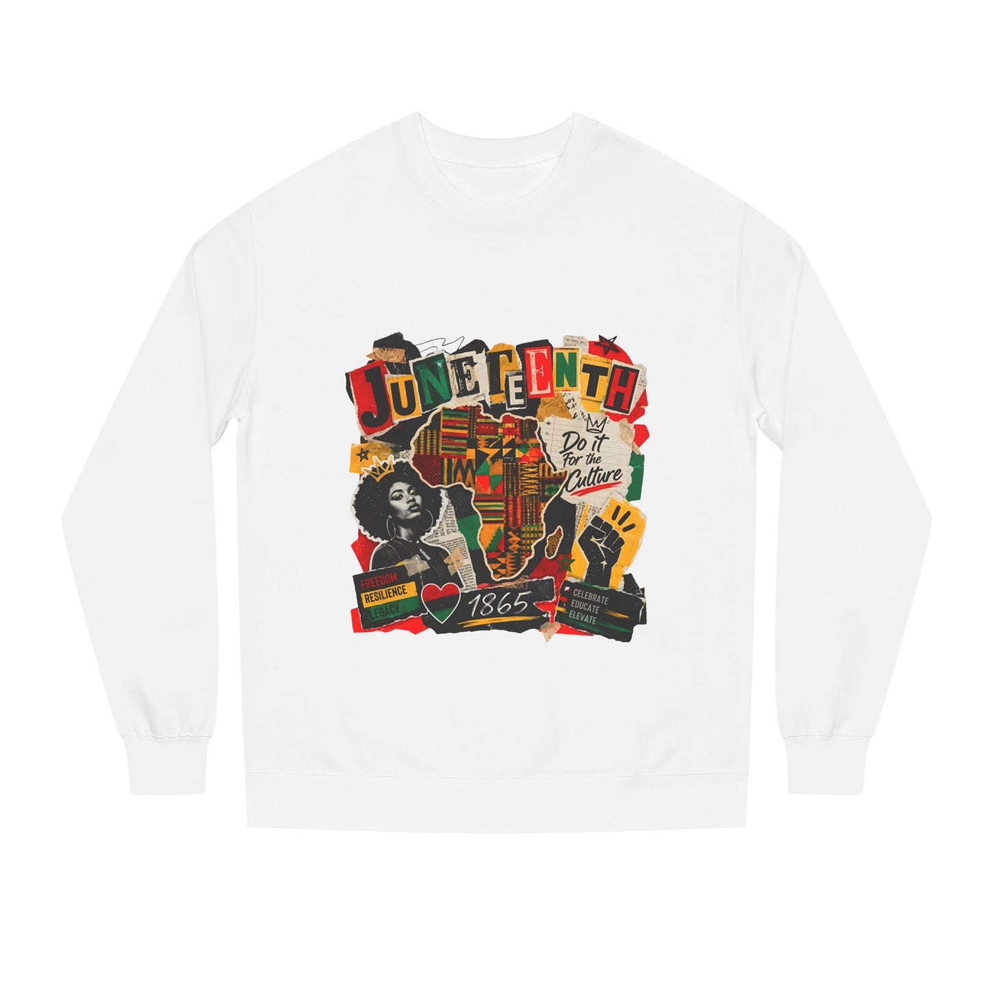 Juneteenth Celebration Sweatshirt — African Heritage '1865' Graphic Crewneck