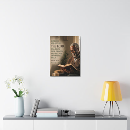 Stretched Canvas - "But Those Who Hope in The Lord" Isaiah 40:31 Inspirational Christian Wall Art