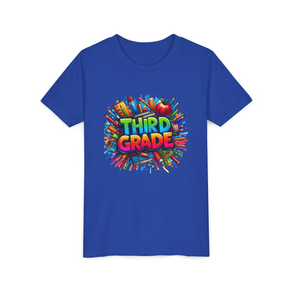 Third Grade Kids' T-Shirt – Colorful School Supplies Back-to-School Tee