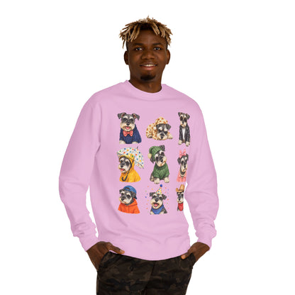 Cute Puppy Grid Sweatshirt — Watercolor Dogs Crewneck