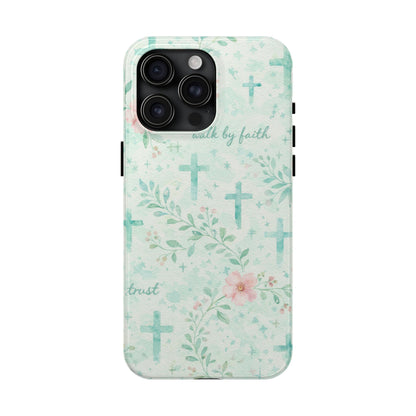 Walk By Faith Phone Case | Christian floral iPhone Case
