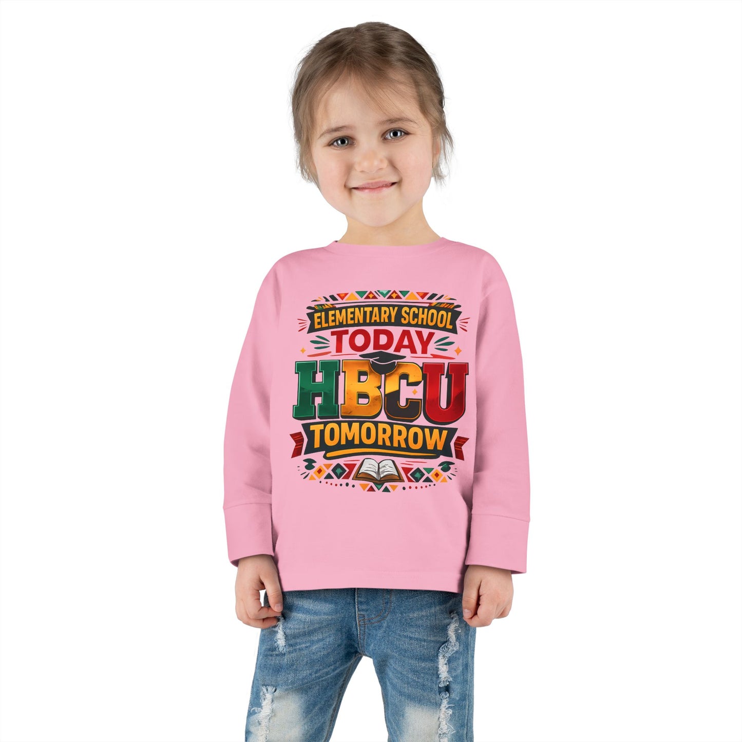 Toddler Long Sleeve Tee - "Elementary School Today, HBCU Tomorrow" Kids Pride Shirt