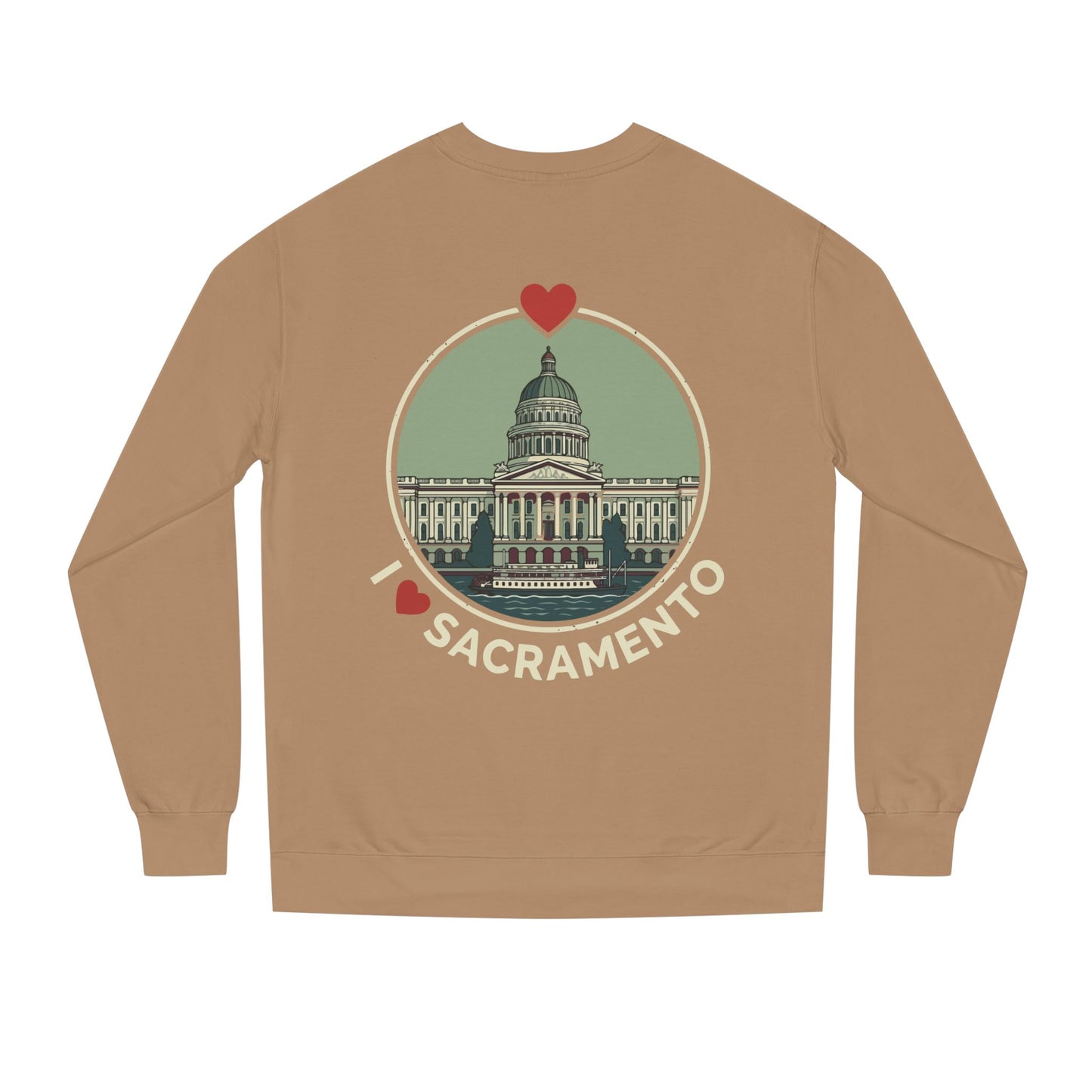Sacramento Capitol Crewneck Sweatshirt — I Love Sacramento Vintage Graphic