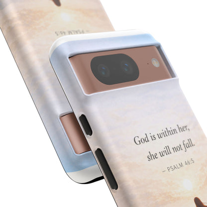 Inspirational Psalm 46:5 Phone Case — 'God is within her, she will not fall' Christian Phone Cover